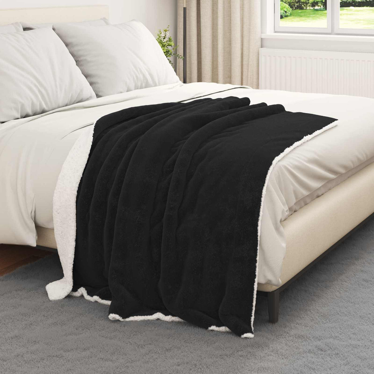 Vidaxx Überwurfdecke schwarz 130 x 150 cm Fleece