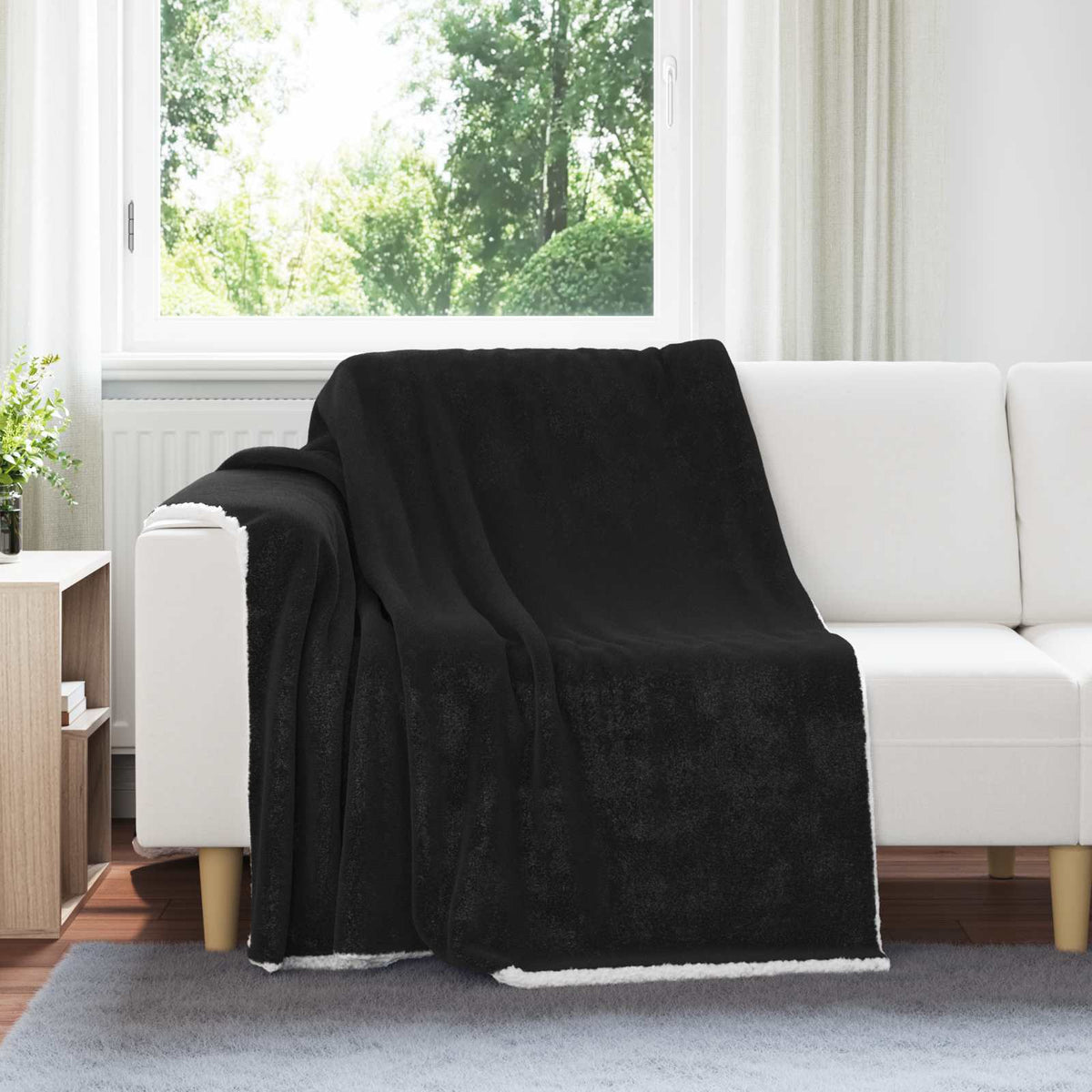 Vidaxx Überwurfdecke schwarz 150 x 200 cm Fleece