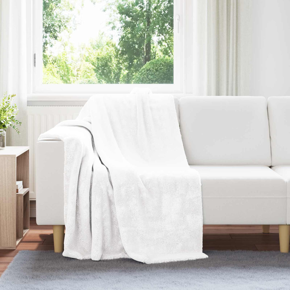 Vidaxx Überwurfdecke weiß 130 x 150 cm Fleece