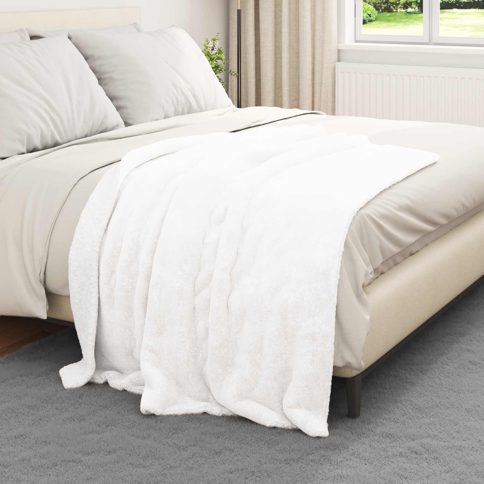 Vidaxx Überwurfdecke weiß 130 x 150 cm Fleece