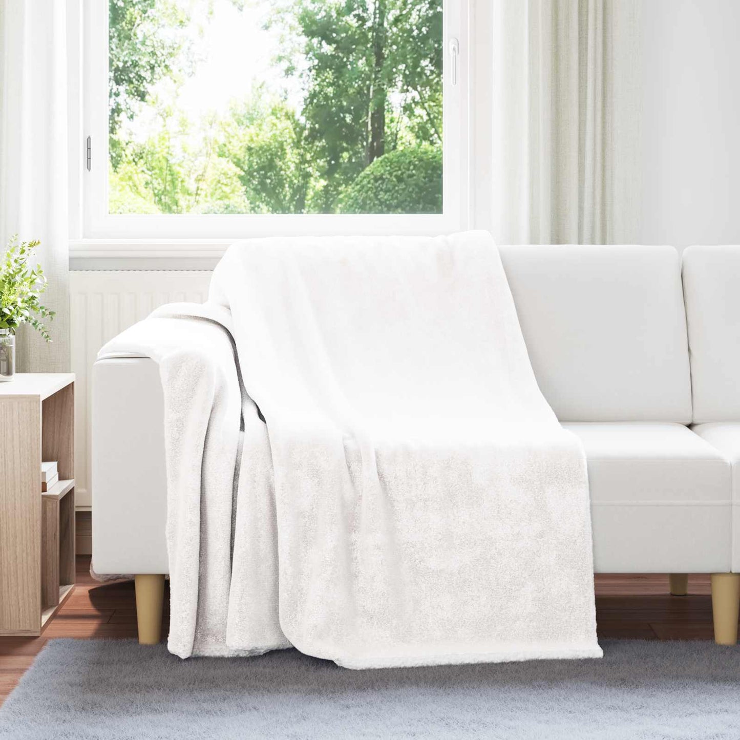 Vidaxx Überwurfdecke weiß 150 x 200 cm Fleece