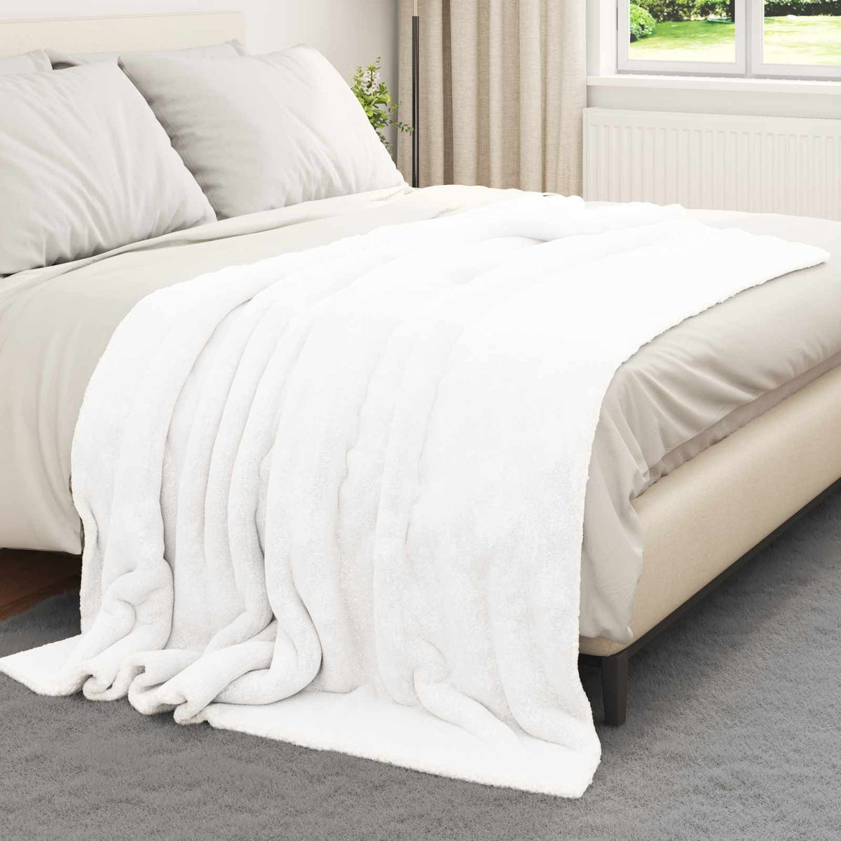 Vidaxx Überwurfdecke weiß 150 x 200 cm Fleece