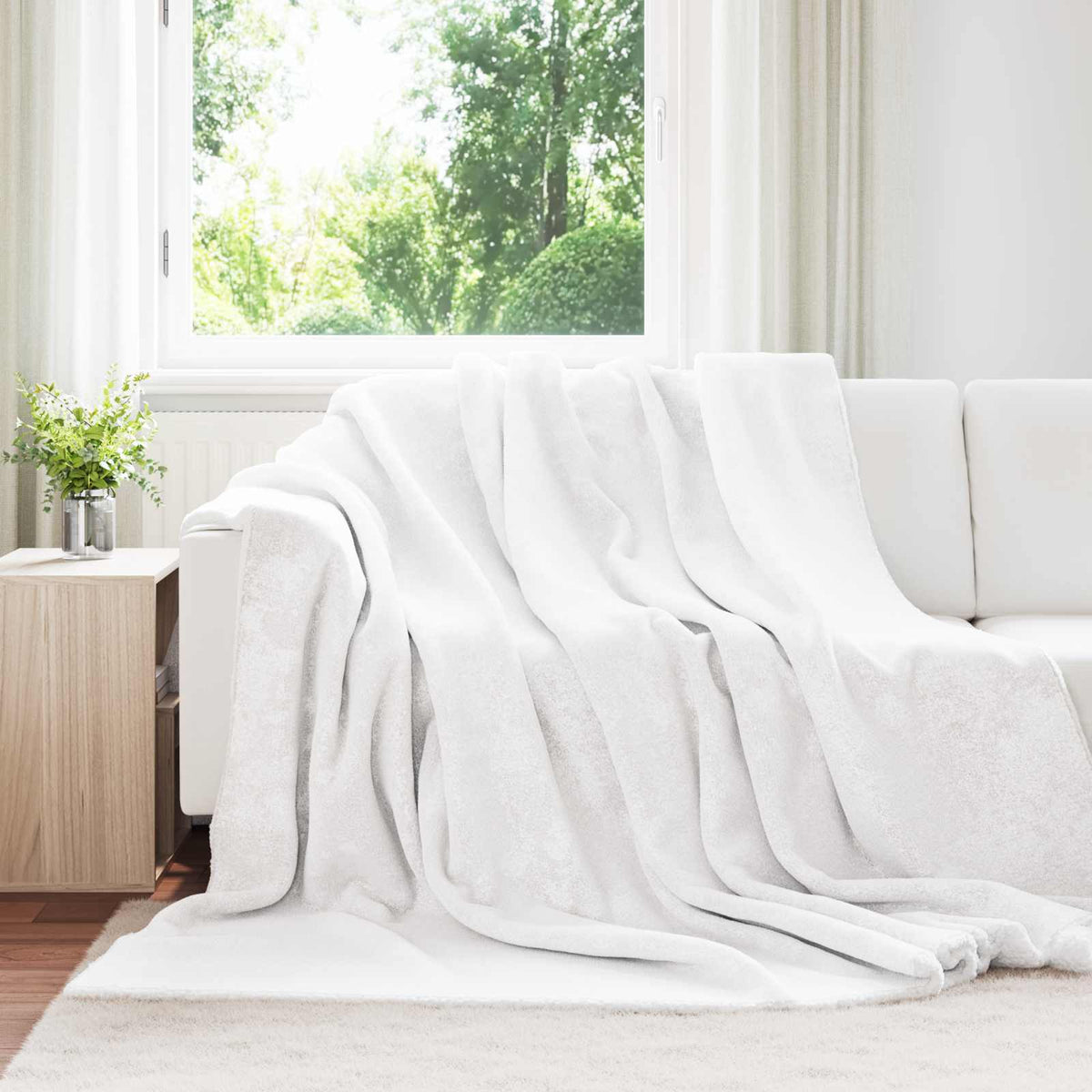 Vidaxx Überwurfdecke weiß 220 x 240 cm Fleece