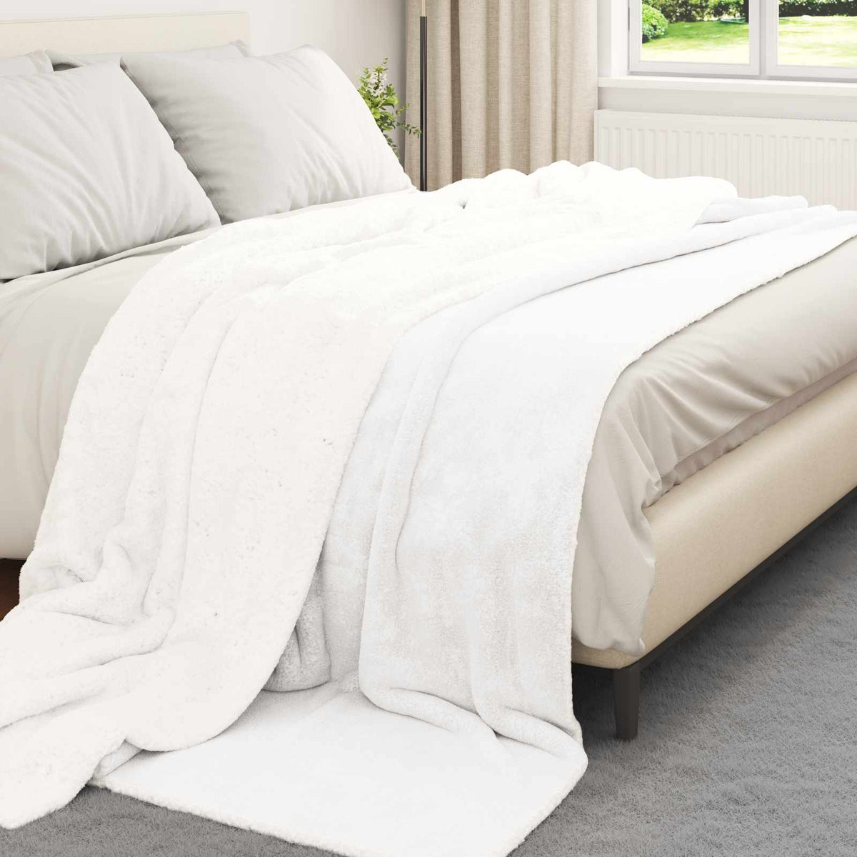Vidaxx Überwurfdecke weiß 220 x 240 cm Fleece