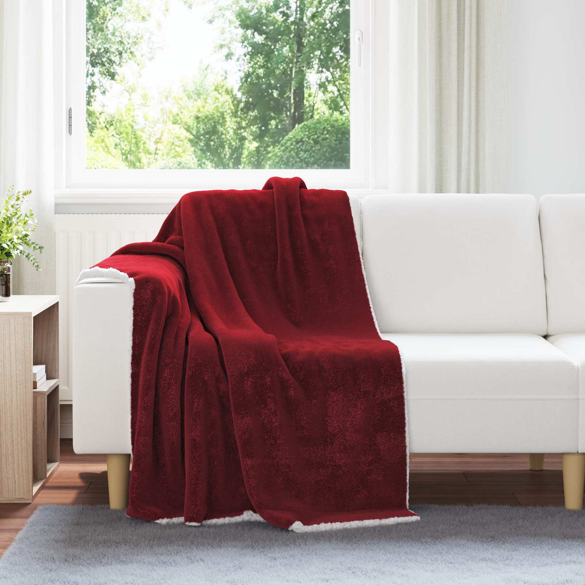 Vidaxx Überwurfdecke bordeauxrot 130 x 150 cm Fleece