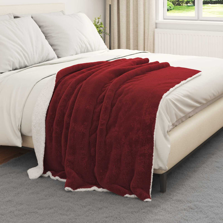 Vidaxx Überwurfdecke bordeauxrot 130 x 150 cm Fleece