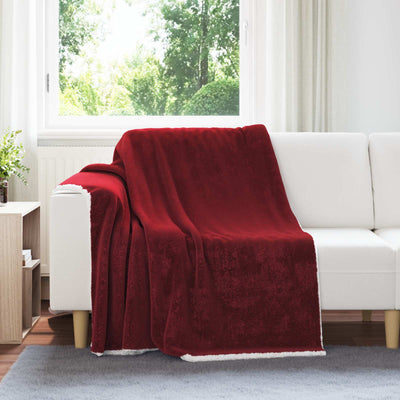 Vidaxx Überwurfdecke bordeauxrot 150 x 200 cm Fleece