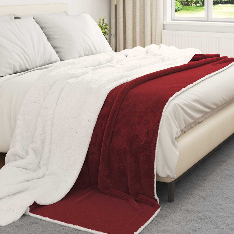 Vidaxx Überwurfdecke bordeauxrot 220 x 240 cm Fleece