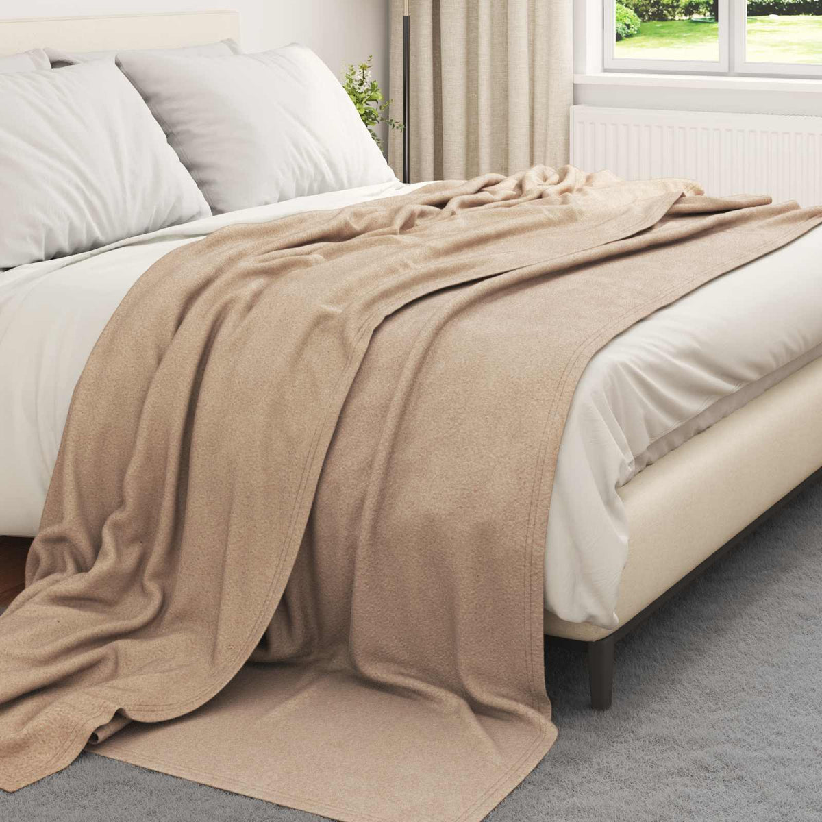 Vidaxl Überwurfdecke Kamel 270 x 240 cm Fleece