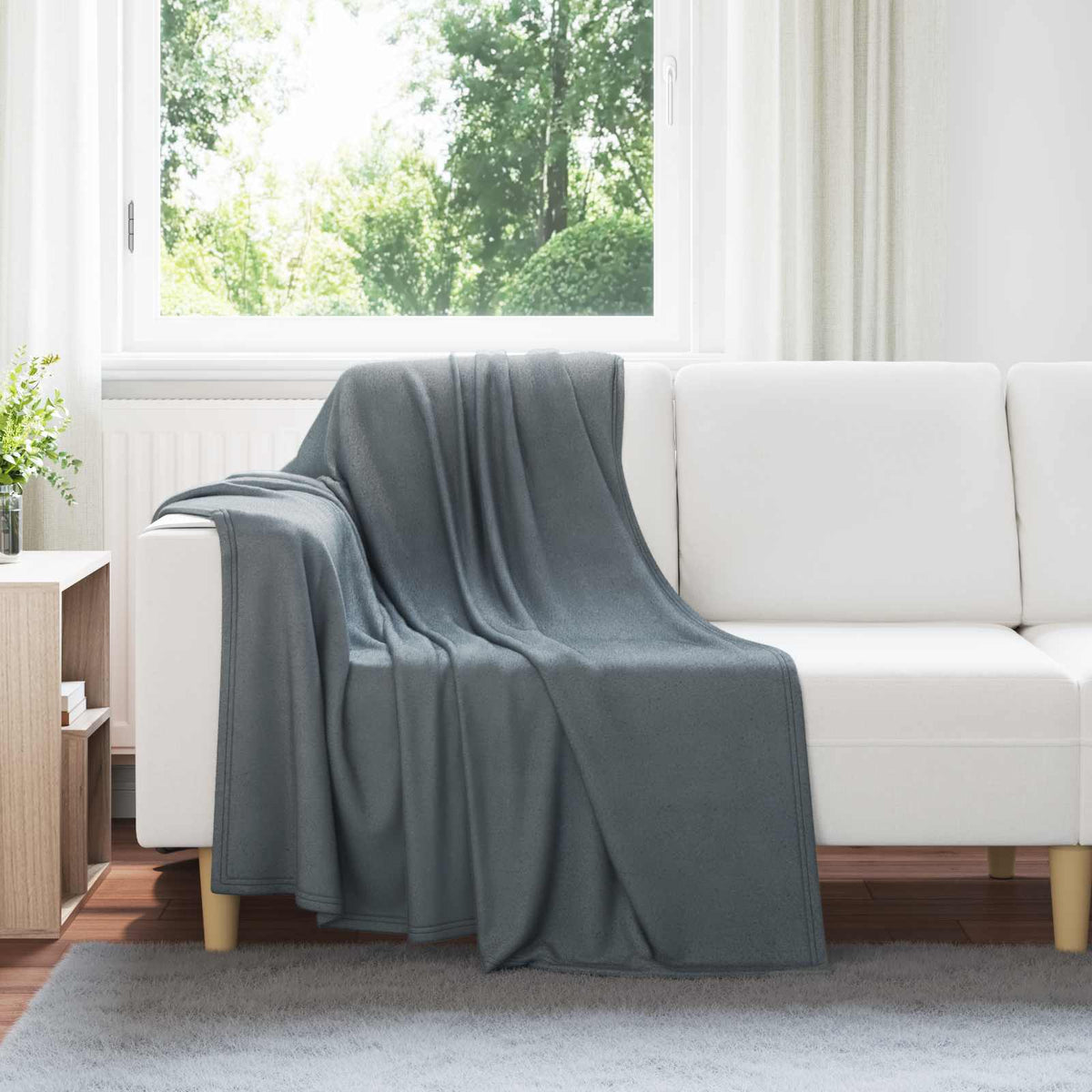 Vidaxl Überwurfdecke dunkelgrau 170 x 130 cm Fleece