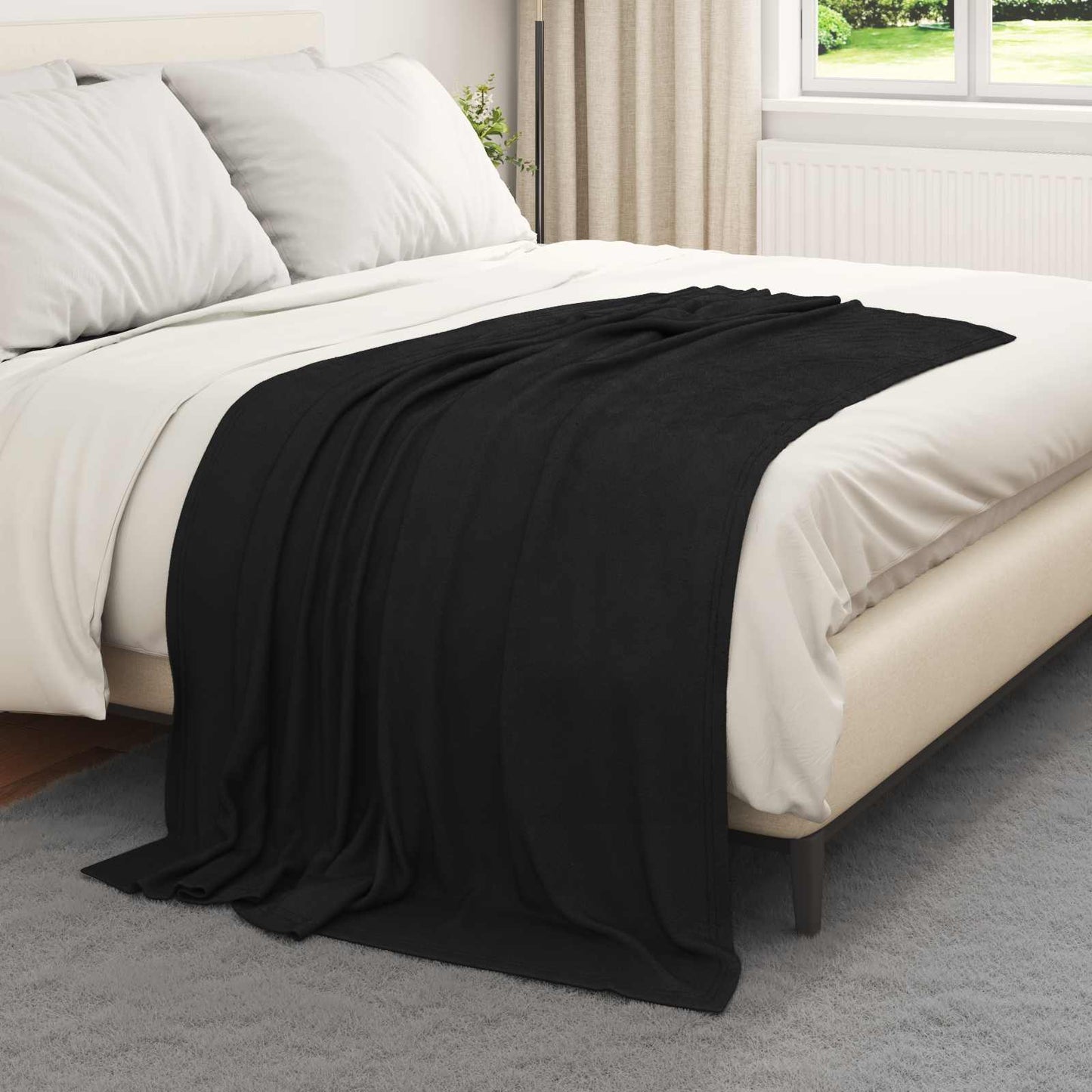 Vidaxx Überwurfdecke schwarz 170 x 130 cm Fleece