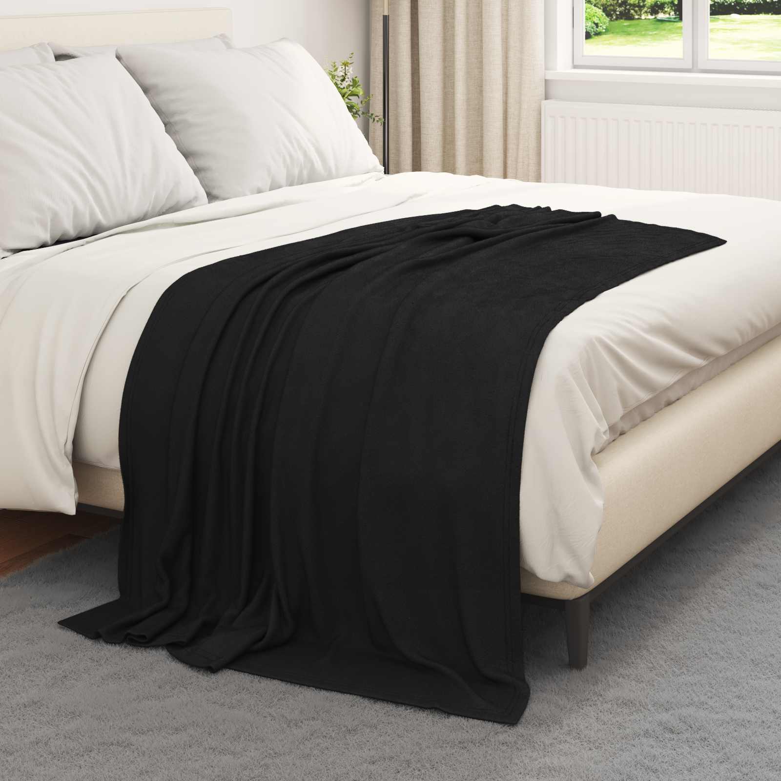 Vidaxx Überwurfdecke schwarz 170 x 130 cm Fleece