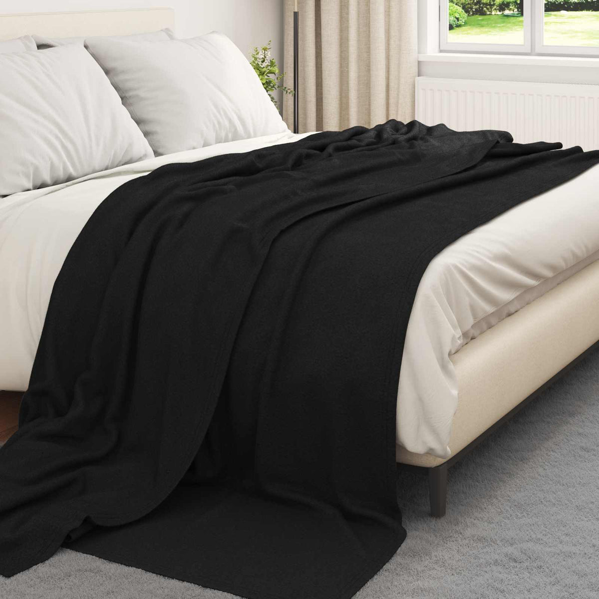 Vidaxx Überwurfdecke schwarz 240 x 220 cm Fleece