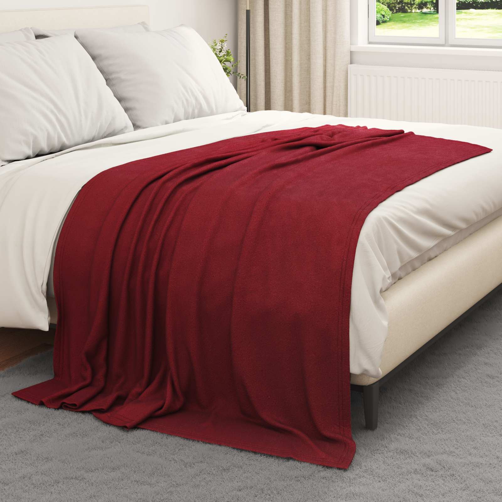 Vidaxx Überwurfdecke bordeauxrot 200 x 150 cm Fleece