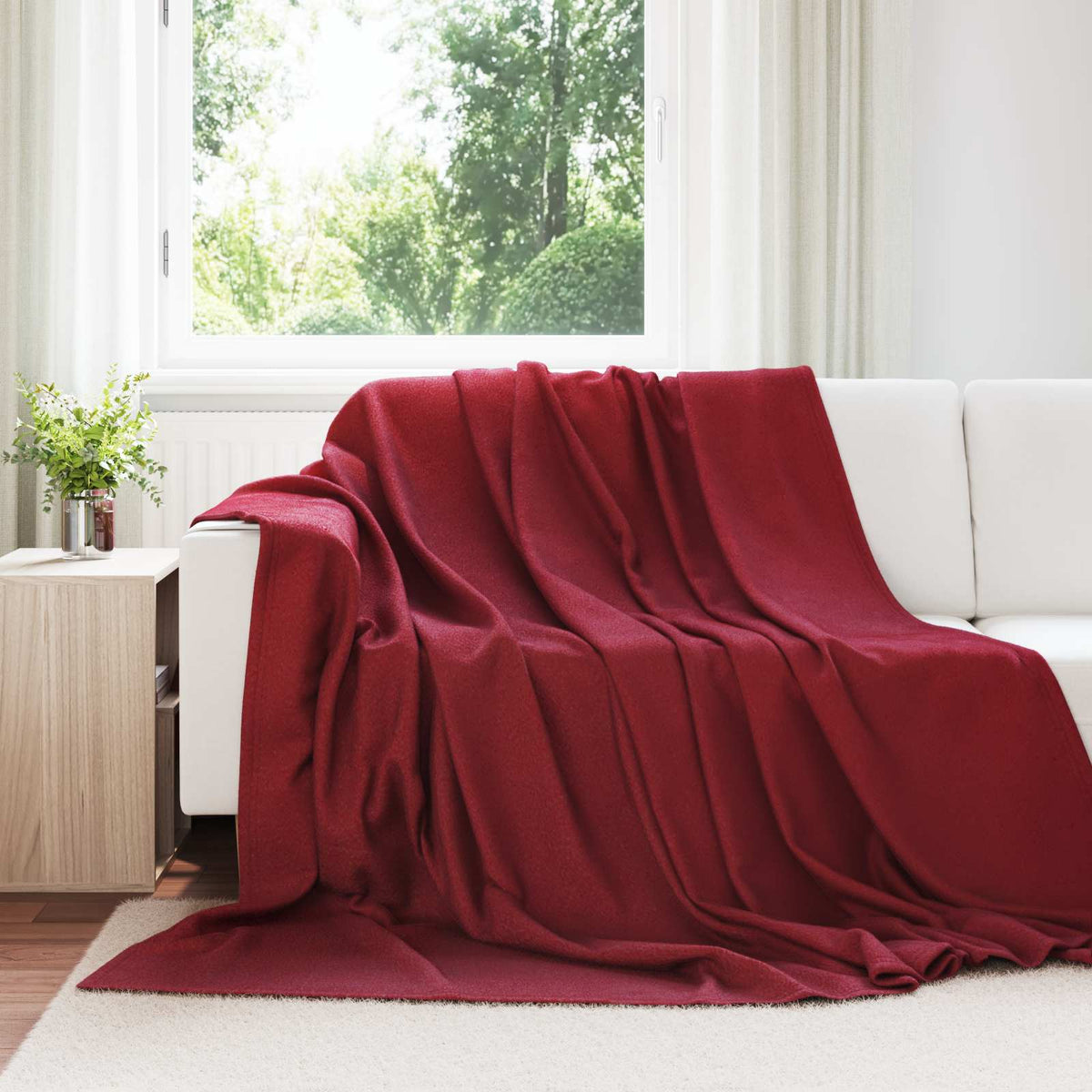 Vidaxx Überwurfdecke bordeauxrot 240 x 220 cm Fleece