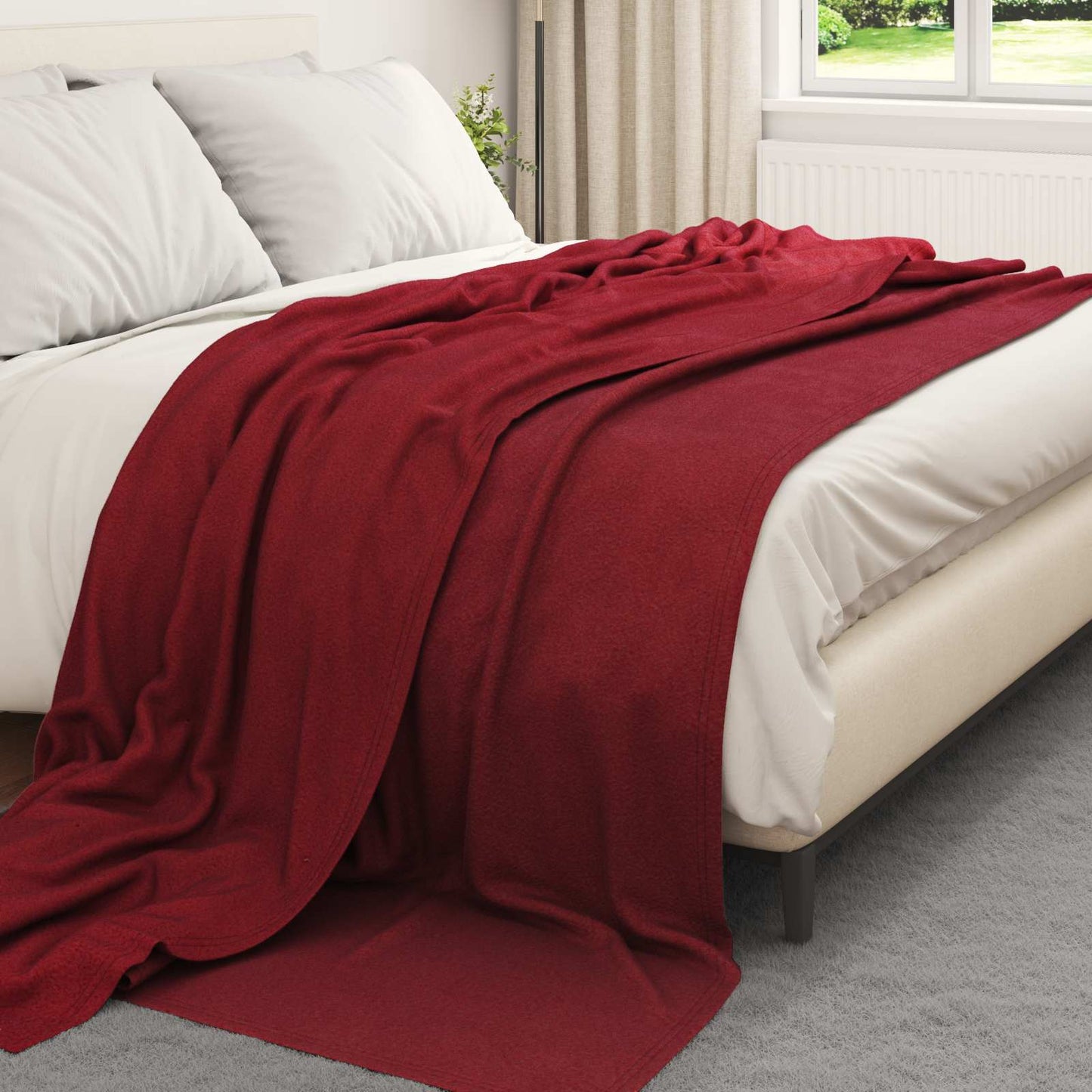 Vidaxx Überwurfdecke bordeauxrot 240 x 220 cm Fleece