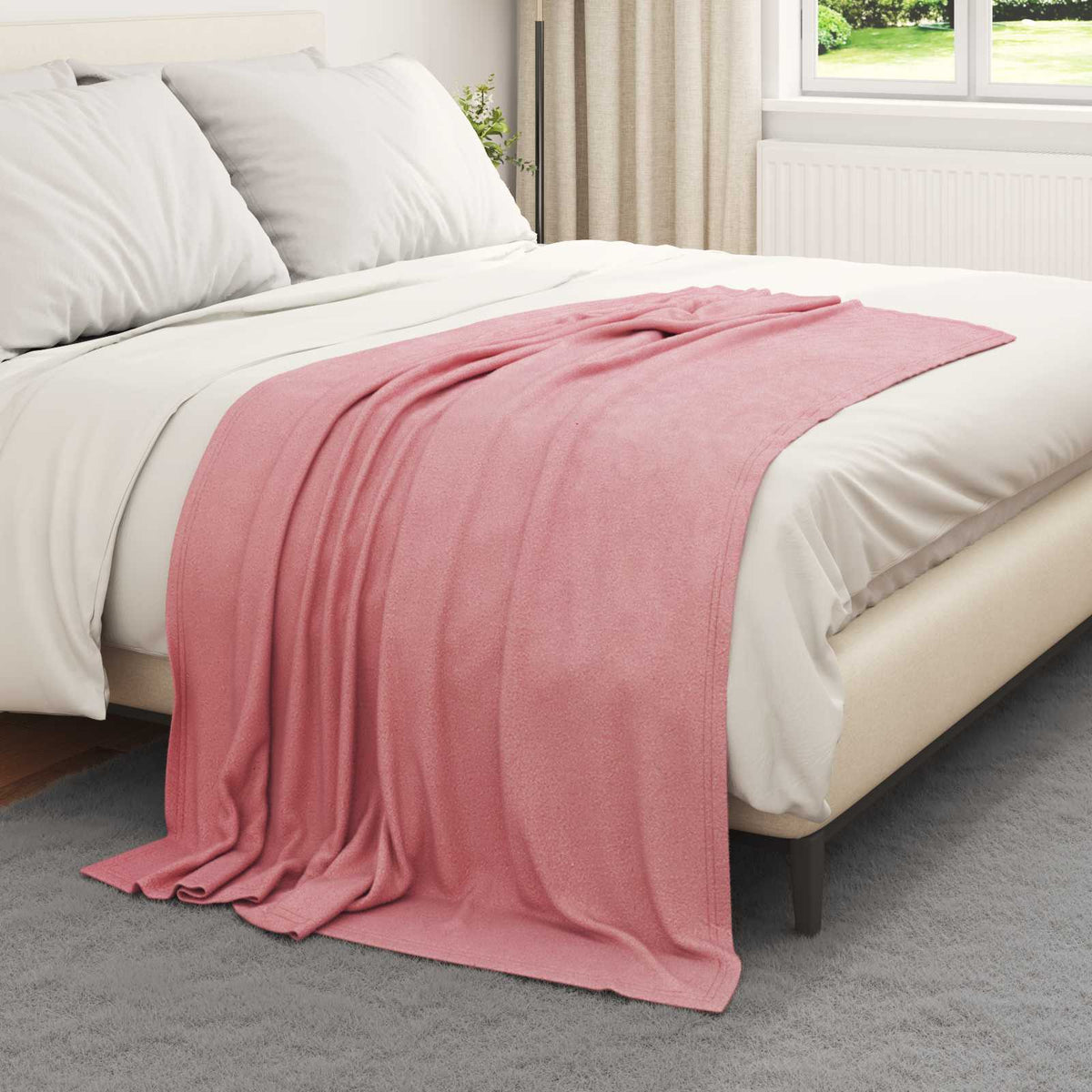 Vidaxl Überwurfdecke rosa 170 x 130 cm Fleece