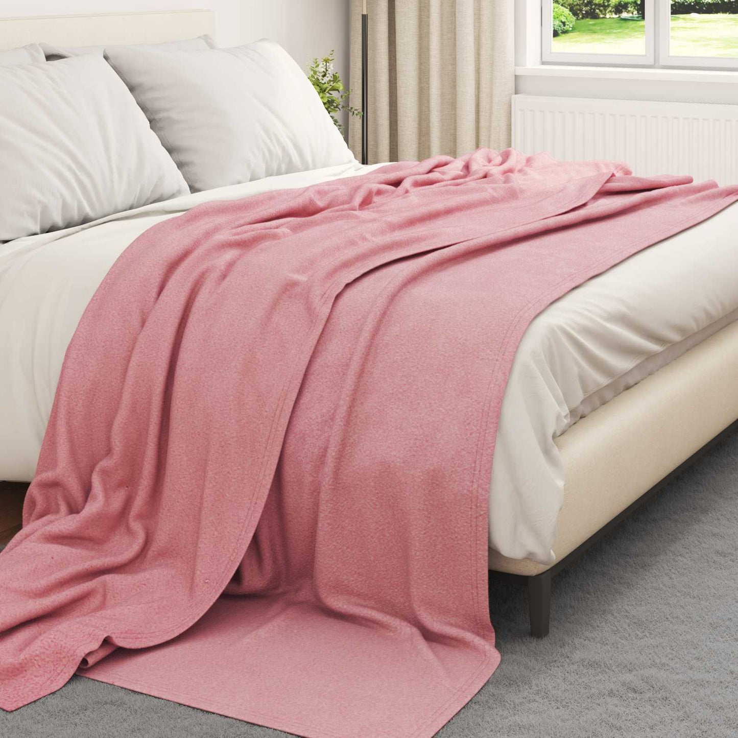 Vidaxl Überwurfdecke rosa 270 x 240 cm Fleece