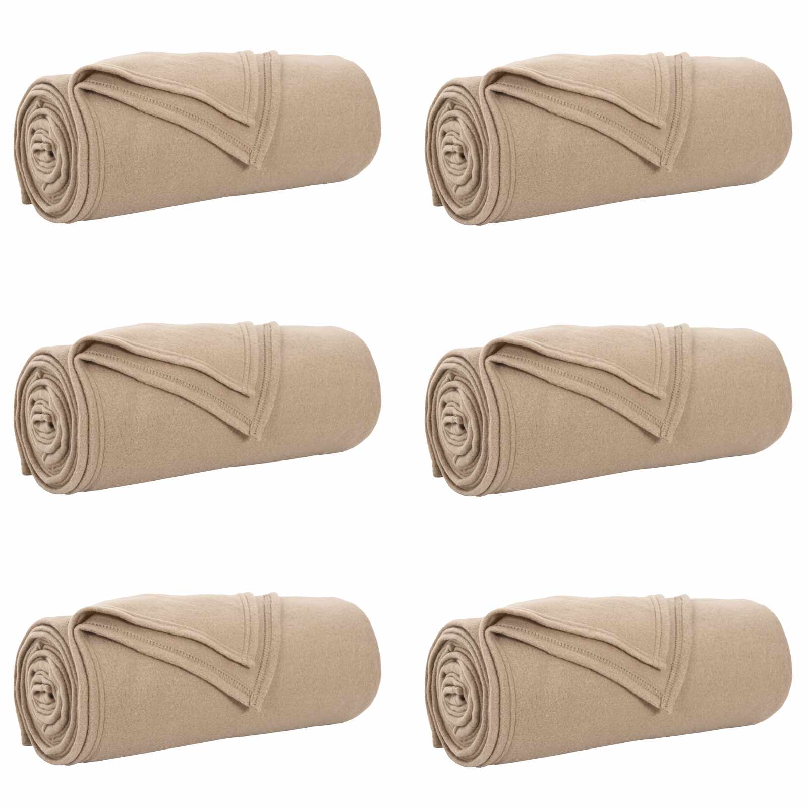 Vidaxl-Teppiche 6 Stück Kamel 170 x 130 cm Fleece