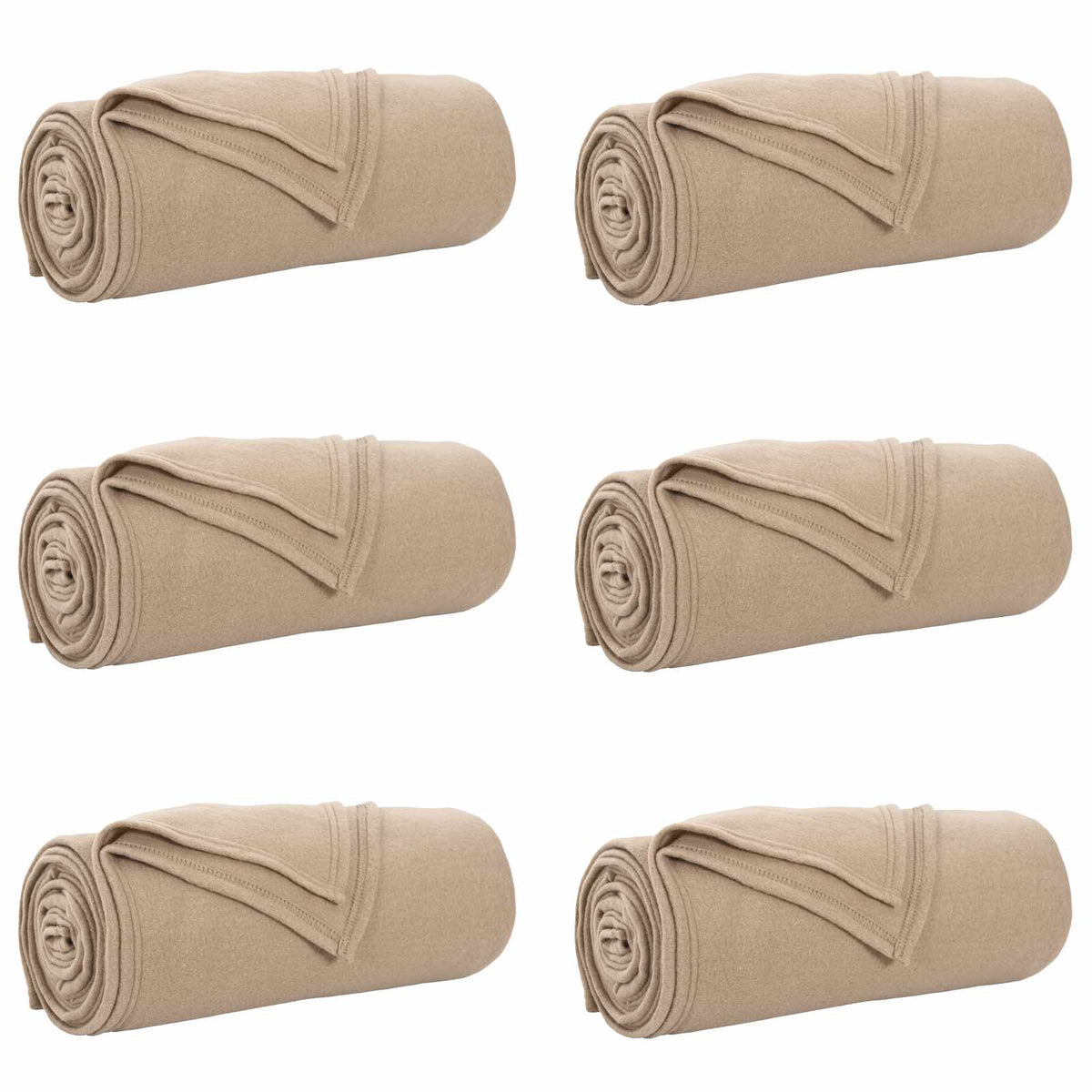 Vidaxl-Teppiche 6 Stück Kamel 270 x 240 cm Fleece