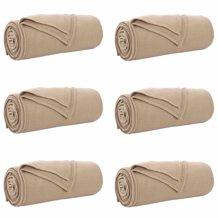 Vidaxl-Teppiche 6 Stück Kamel 270 x 240 cm Fleece