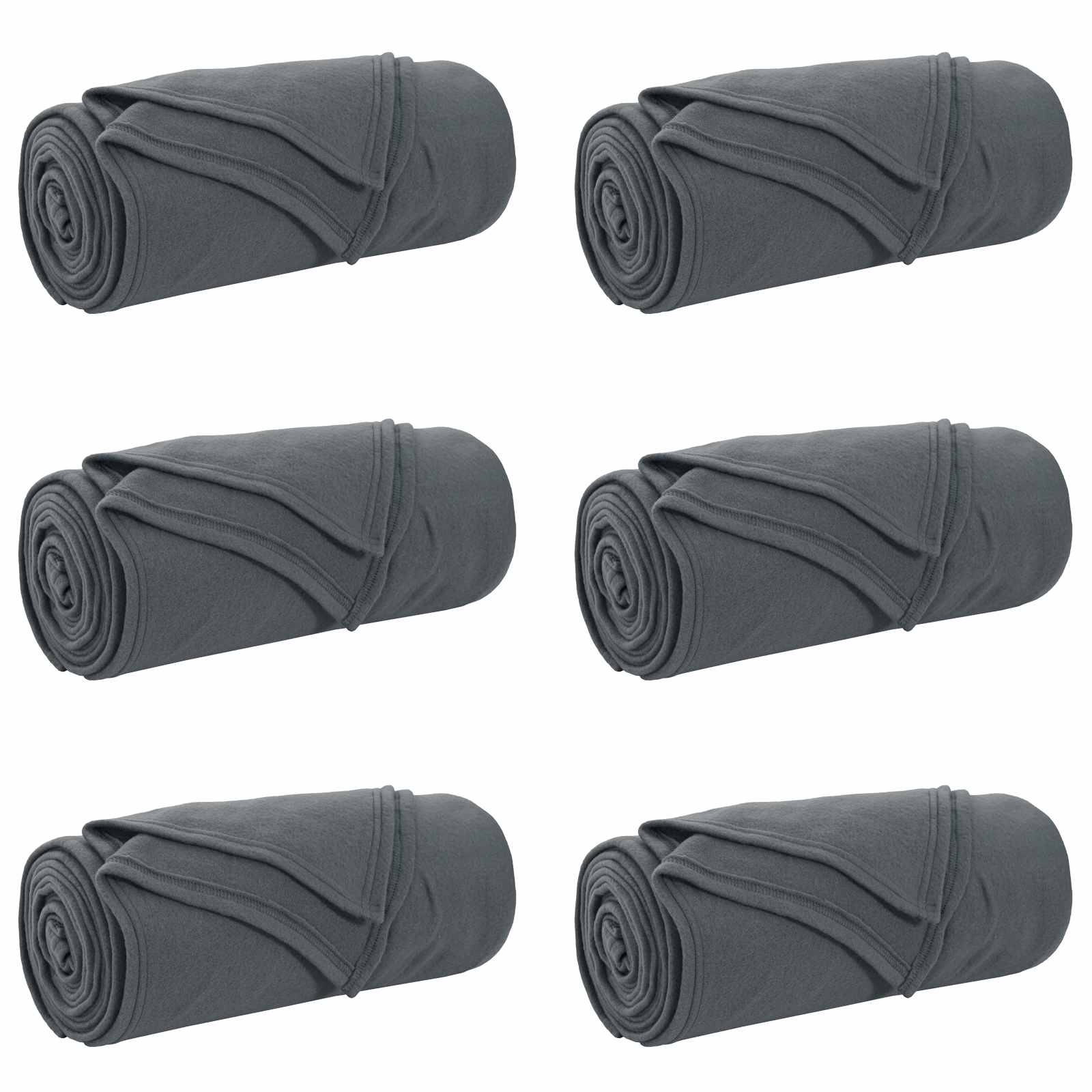 Vidaxl-Teppiche 6 Stück dunkelgrau 200 x 150 cm Fleece