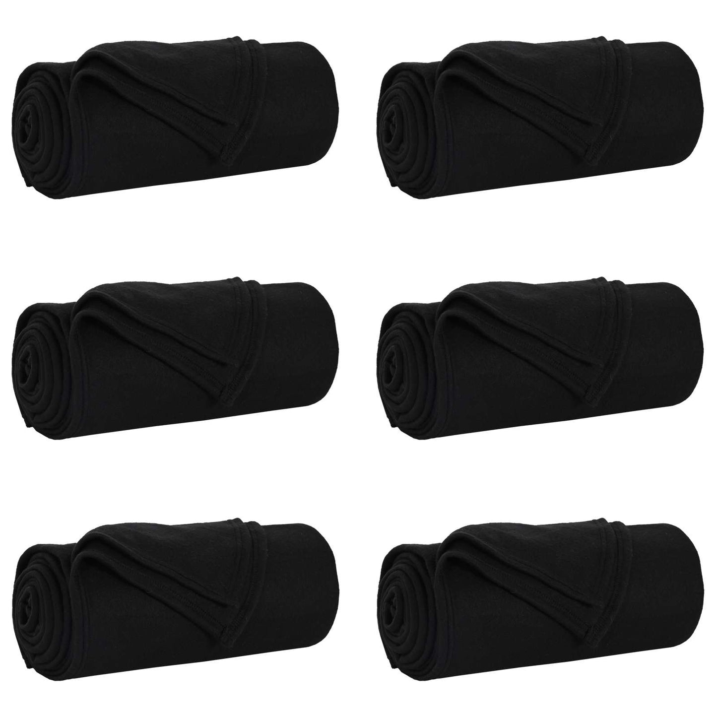 Vidaxl-Teppiche 6 Stück schwarz 170 x 130 cm Fleece