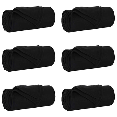 VidaXL Teppiche 6 Stück schwarz 200 x 150 cm Fleece