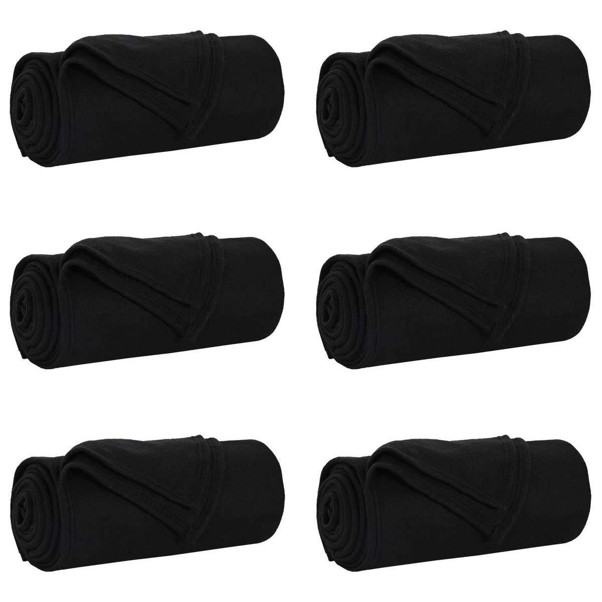 VidaXL Teppiche 6 Stück schwarz 240 x 220 cm Fleece