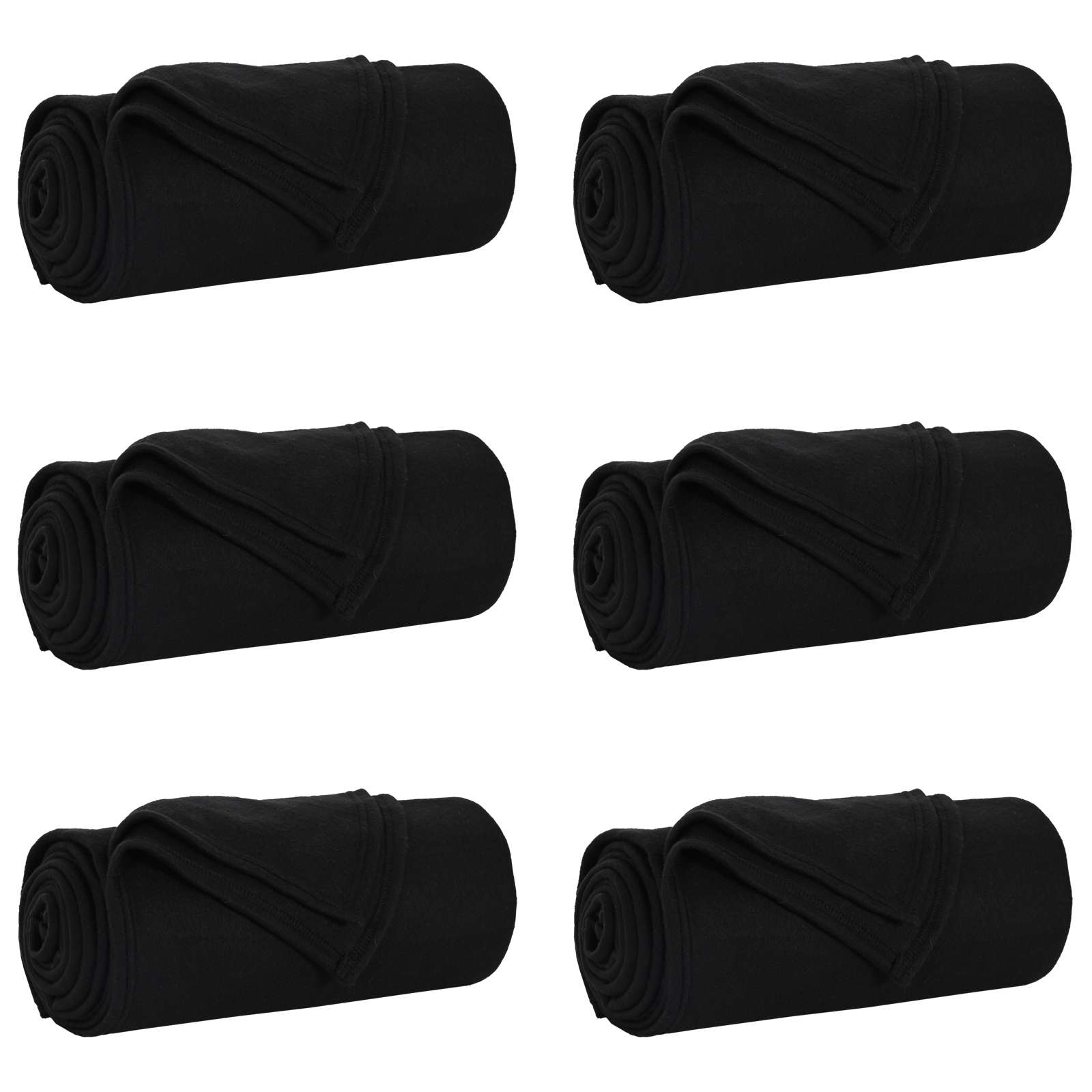 VidaXL Teppiche 6 Stück schwarz 270 x 240 cm Fleece