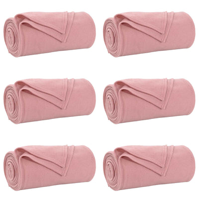 Vidaxl-Teppiche 6 Stück rosa 270 x 240 cm Fleece