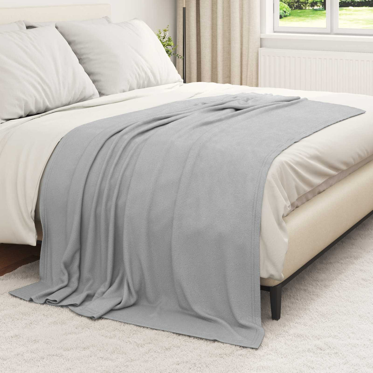 VidaXL Teppiche 24 Stück grau 200 x 150 cm Fleece