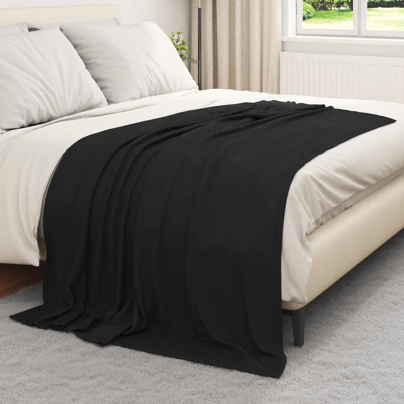 VidaXL Teppiche 24 Stück schwarz 200 x 150 cm Fleece