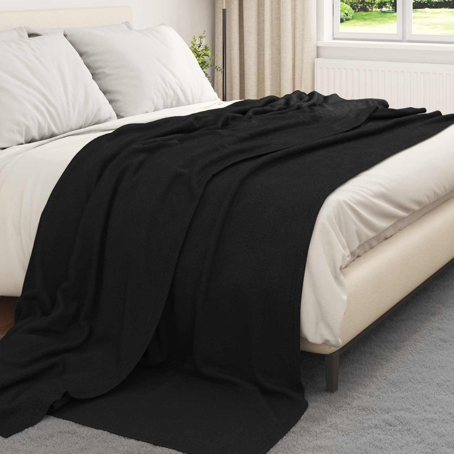 VidaXL Teppiche 24 Stück schwarz 270 x 240 cm Fleece