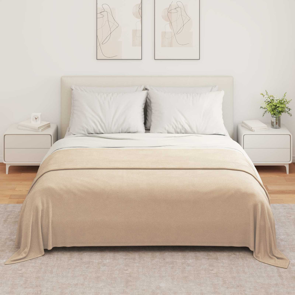 Vidaxl Überwurfdecke Kamel 280 x 210 cm Fleece