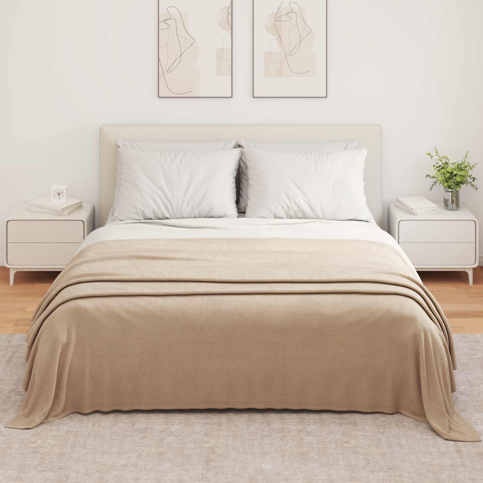 Vidaxl Überwurfdecke Kamel 350 x 270 cm Fleece