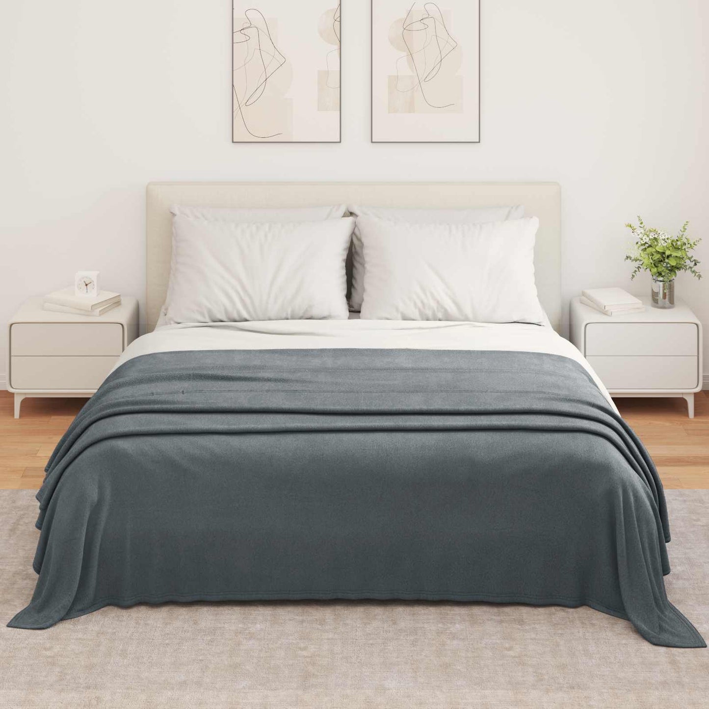 Vidaxl Überwurfdecke dunkelgrau 350 x 270 cm Fleece