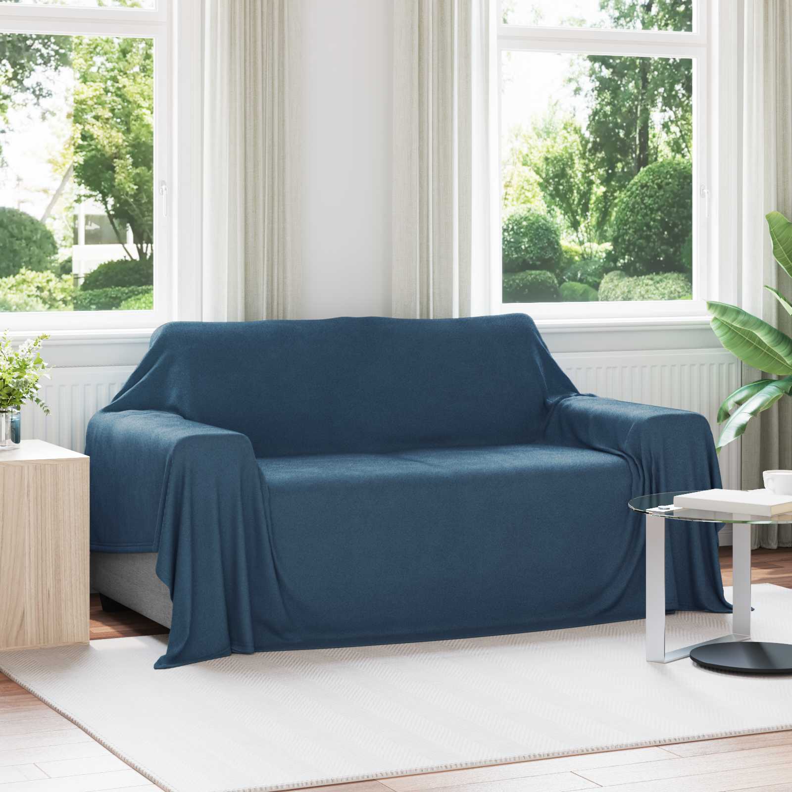 Vidaxx Überwurfdecke Marineblau 280 x 210 cm Fleece