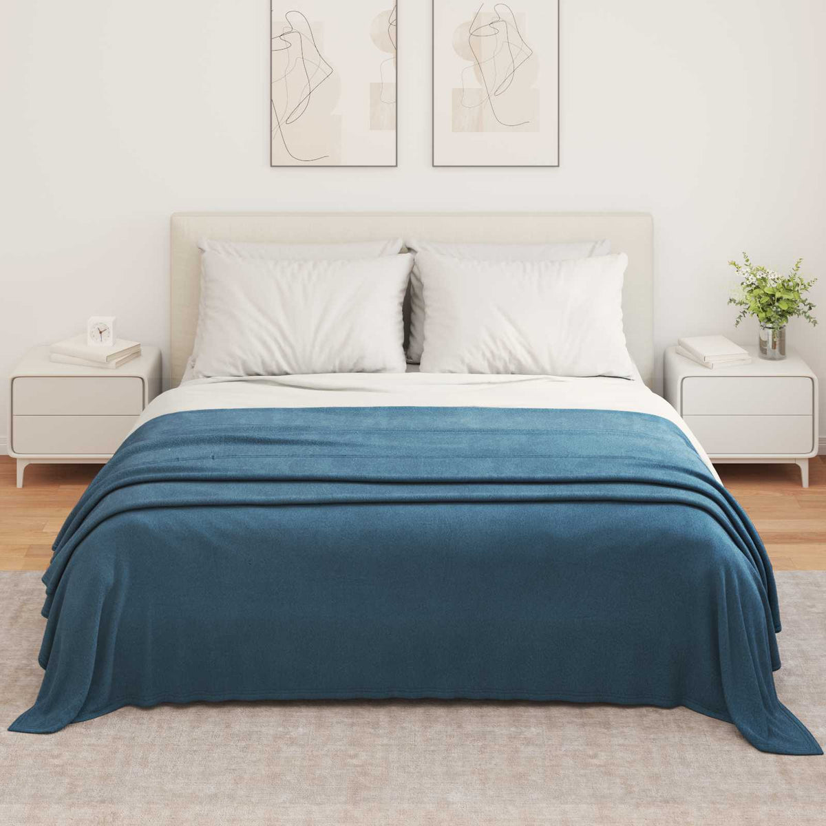 Vidaxx Überwurfdecke Marineblau 350 x 270 cm Fleece