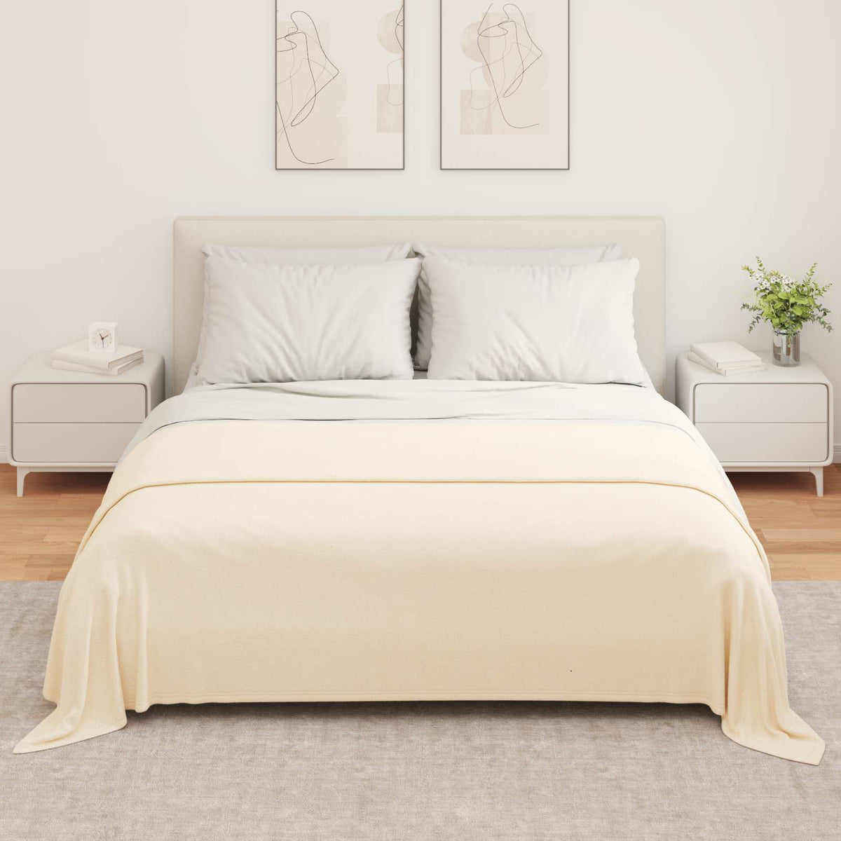 VidaXL Teppiche 6 Stück Creme 280 x 210 cm Fleece