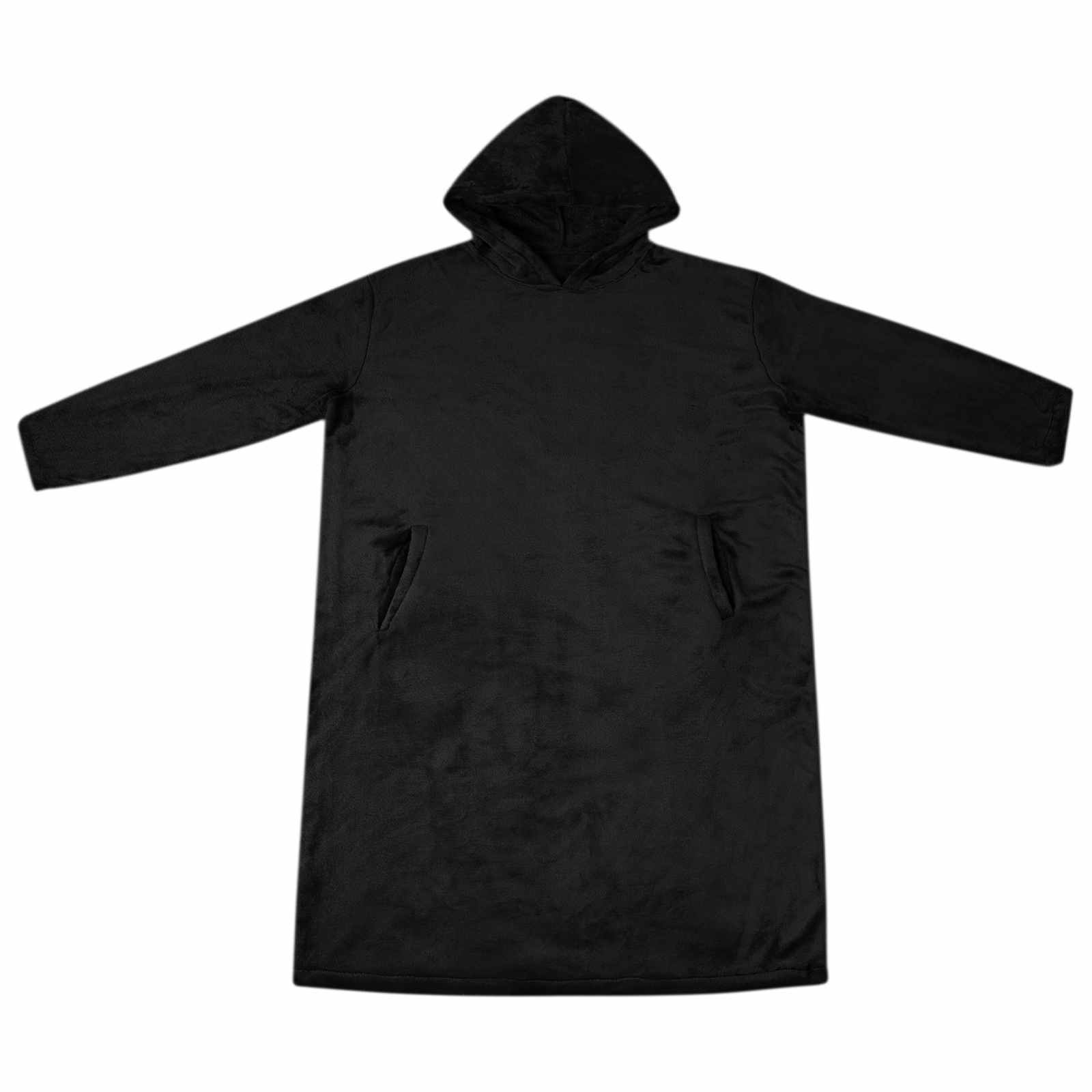 Vidaxl Decke Hoodie schwarz l Flanell