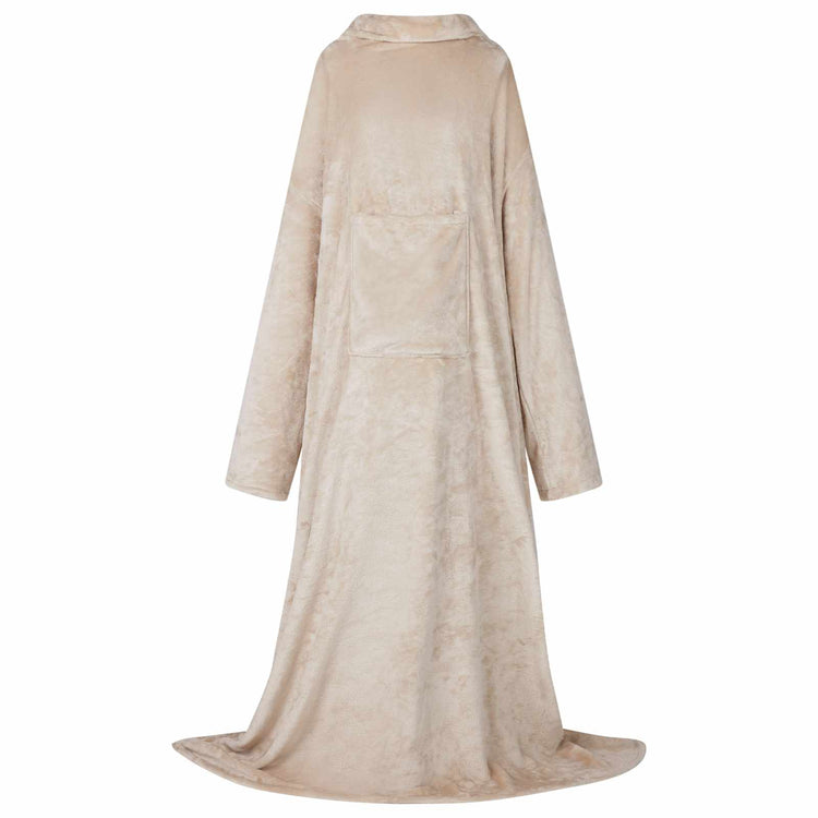 Vidaxl Decke Hoodie beige aus Flanell