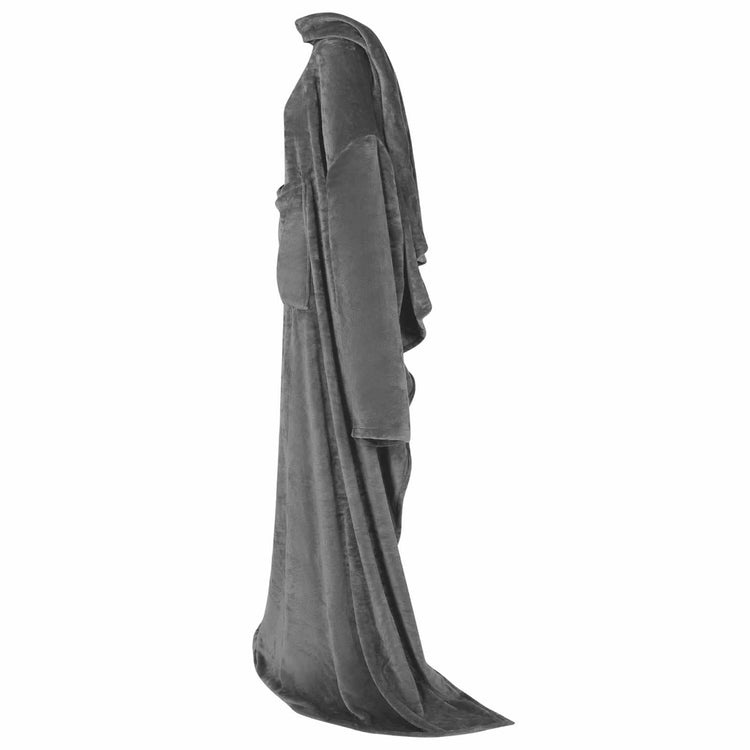 Vidaxl Decke Hoodie dunkelgrau aus Flanell