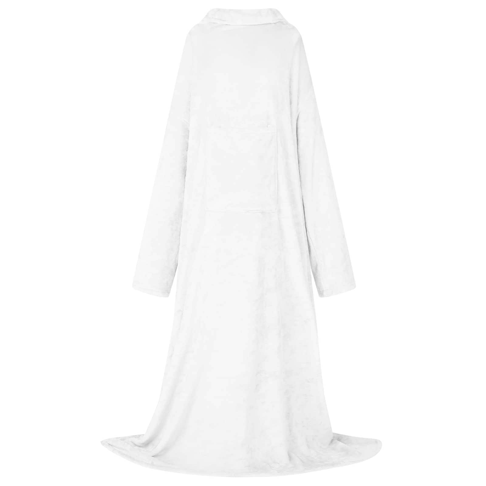 Vidaxl Decke Hoodie weiß aus Flanell
