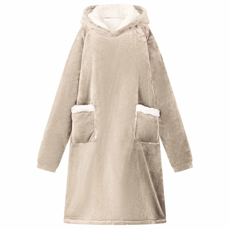 VidaXL Decken-Hoodie Beige mit Fleece und Flanell