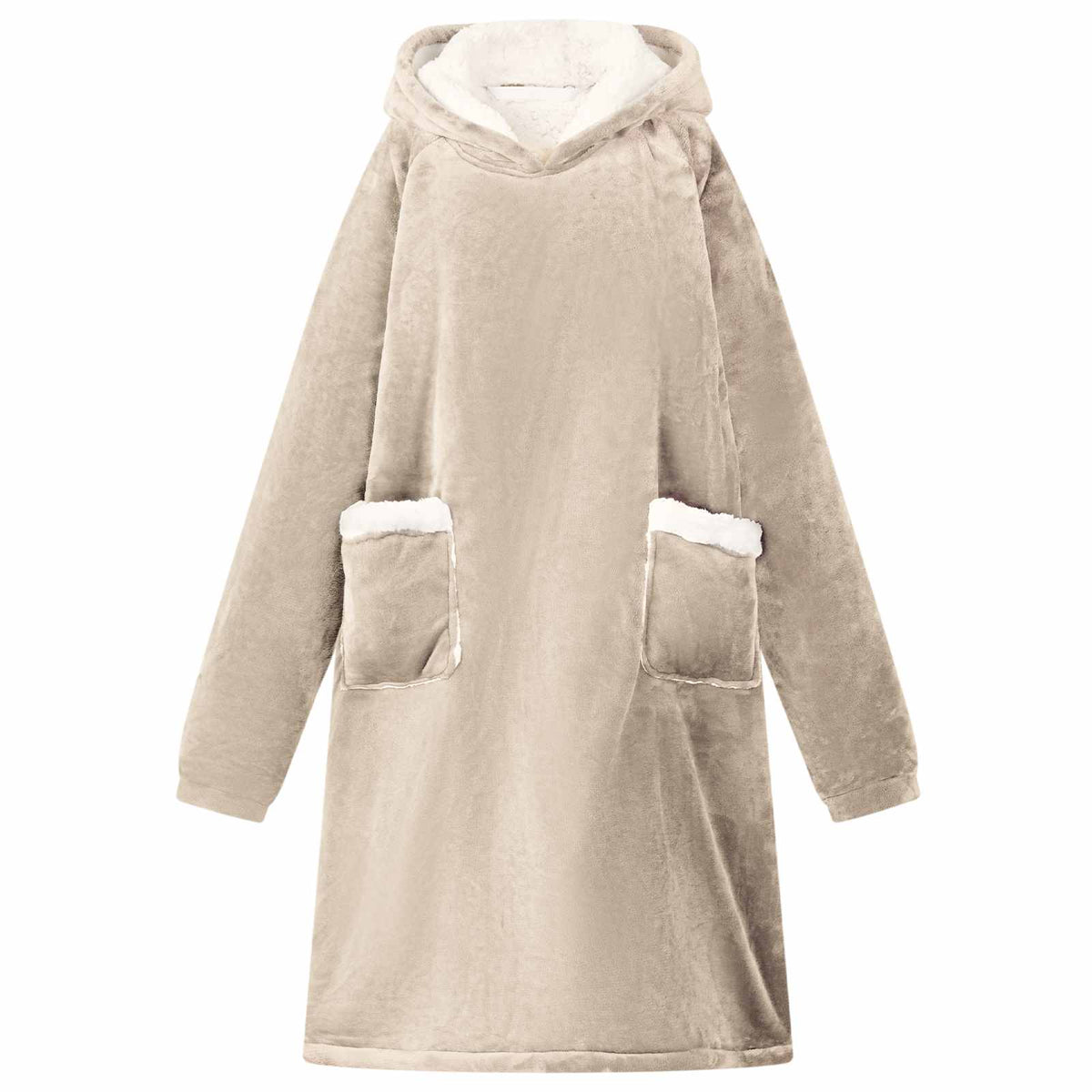 Vidaxl Decke Hoodie beige l Fleece und Flanell