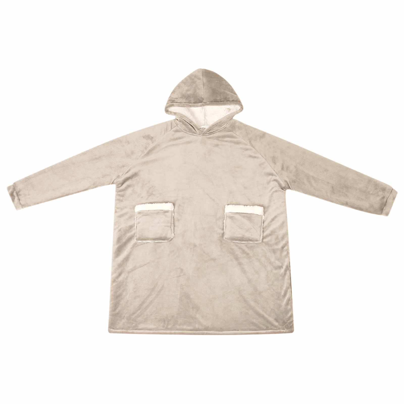 Vidaxl Decke Hoodie beige l Fleece und Flanell
