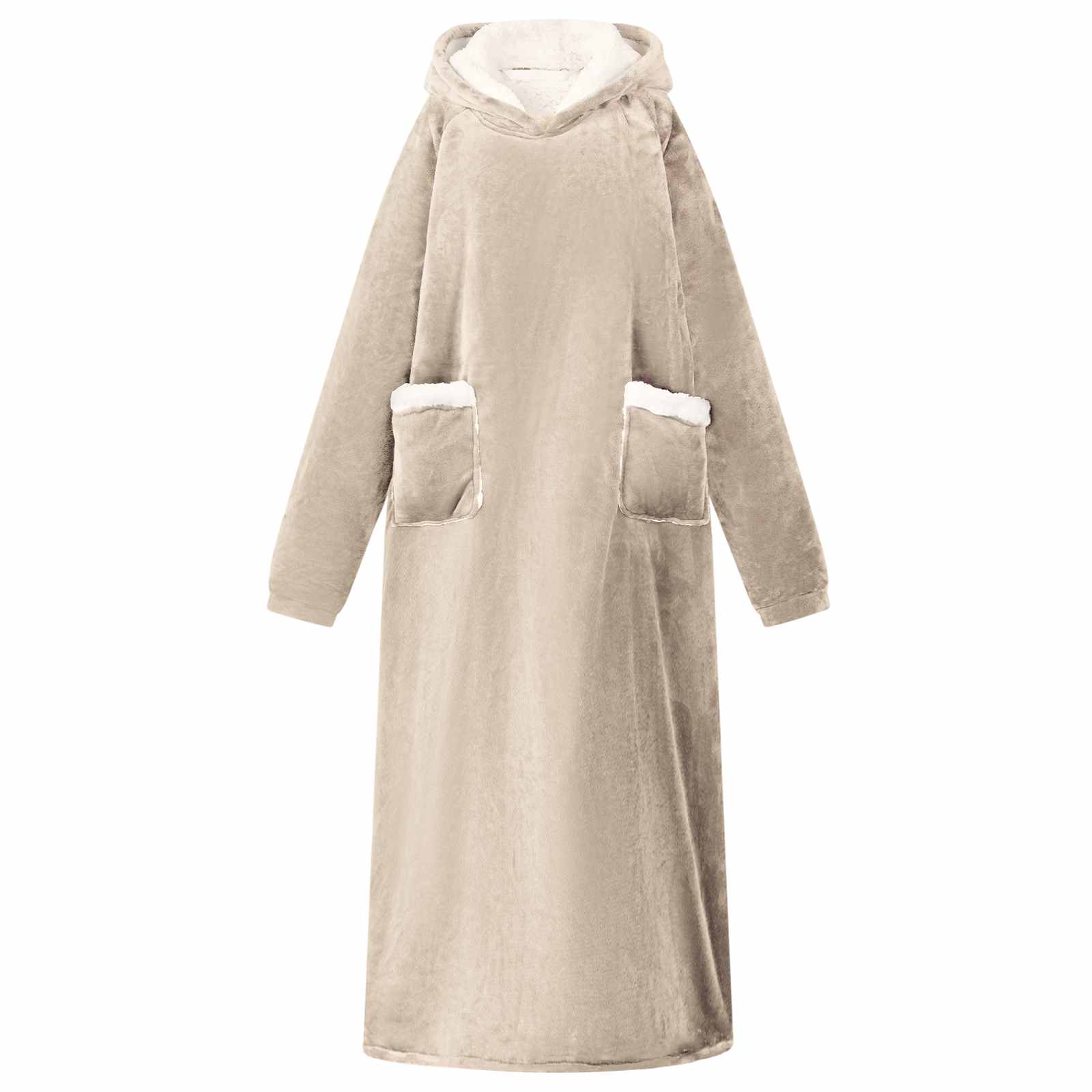 VidaXL Decken-Hoodie Beige mit Fleece und Flanell