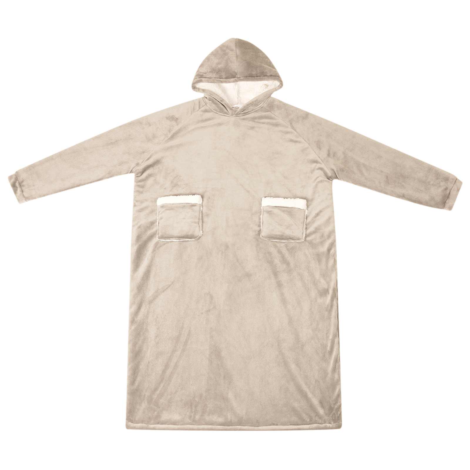 VidaXL Decken-Hoodie Beige mit Fleece und Flanell
