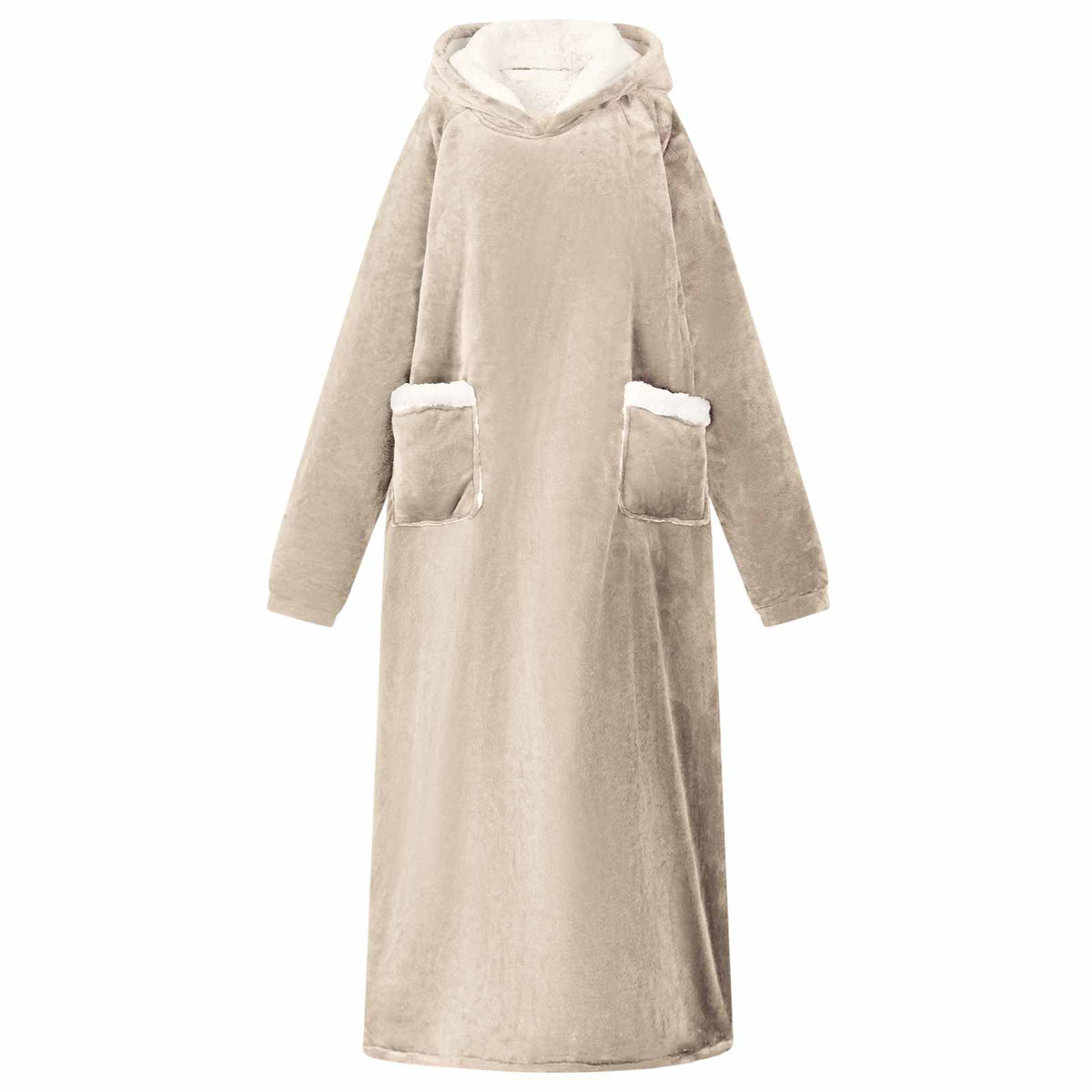 Vidaxl Decke Hoodie beige l Fleece und Flanell